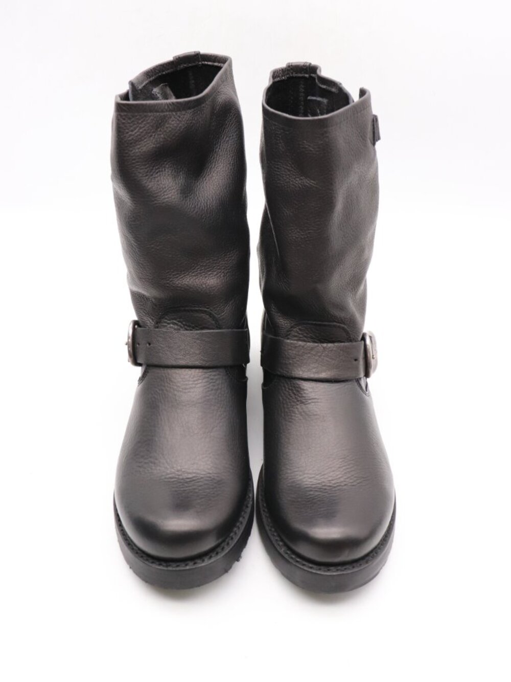 New Frye Veronica Short Boots Women's 7.5 8 B Black Engineer Moto Harness Bootie - Picture 2 of 9